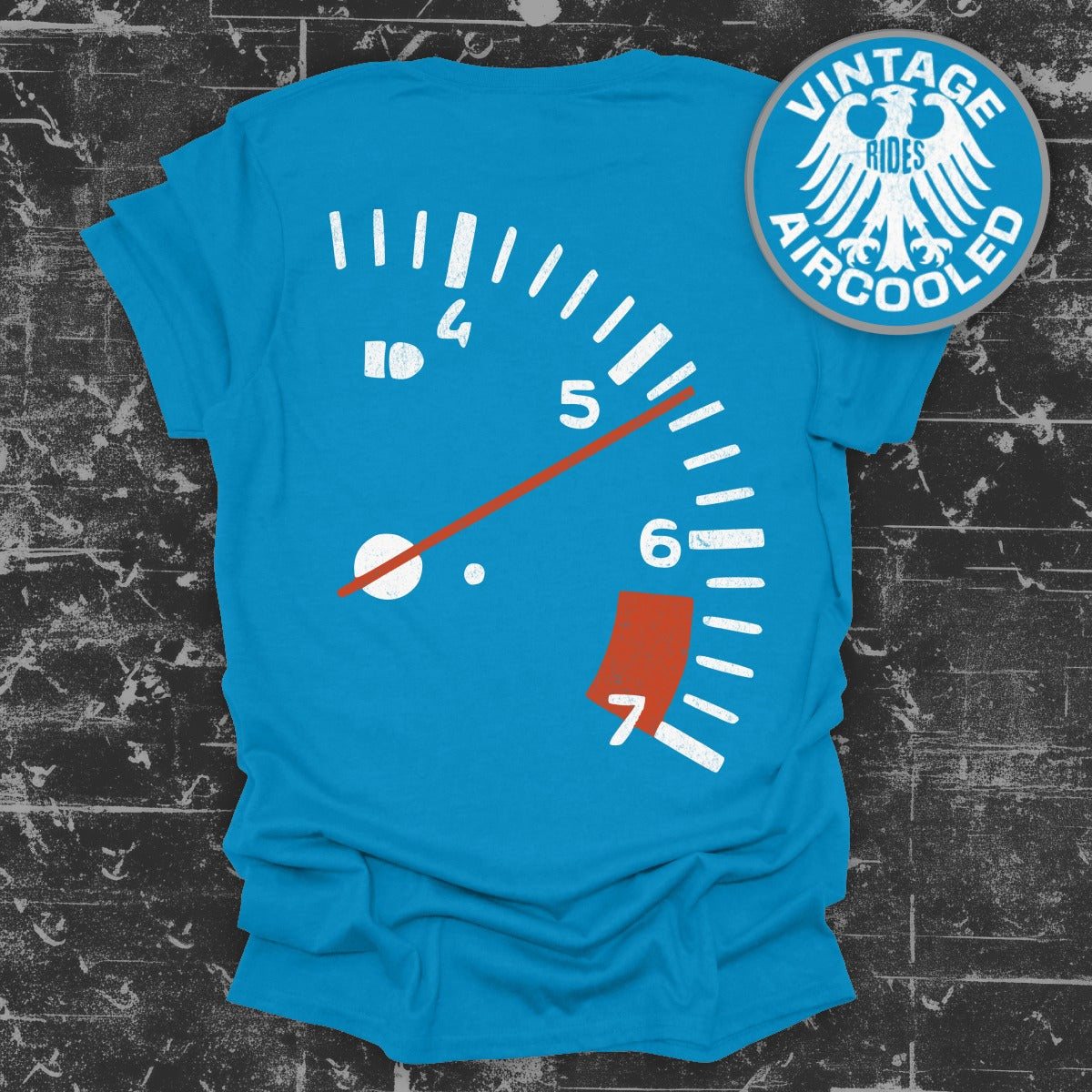 Blue Tee with Vintage Speedometer Design product type