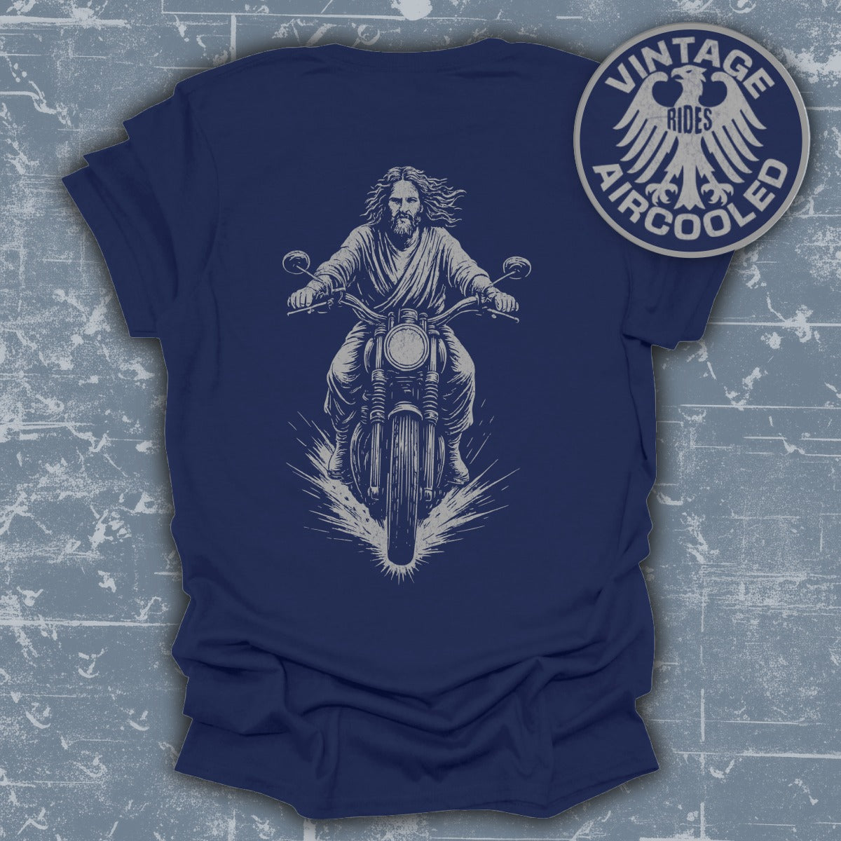 Vintage Rides Aircooled Motorcycle Art T-shirt product type