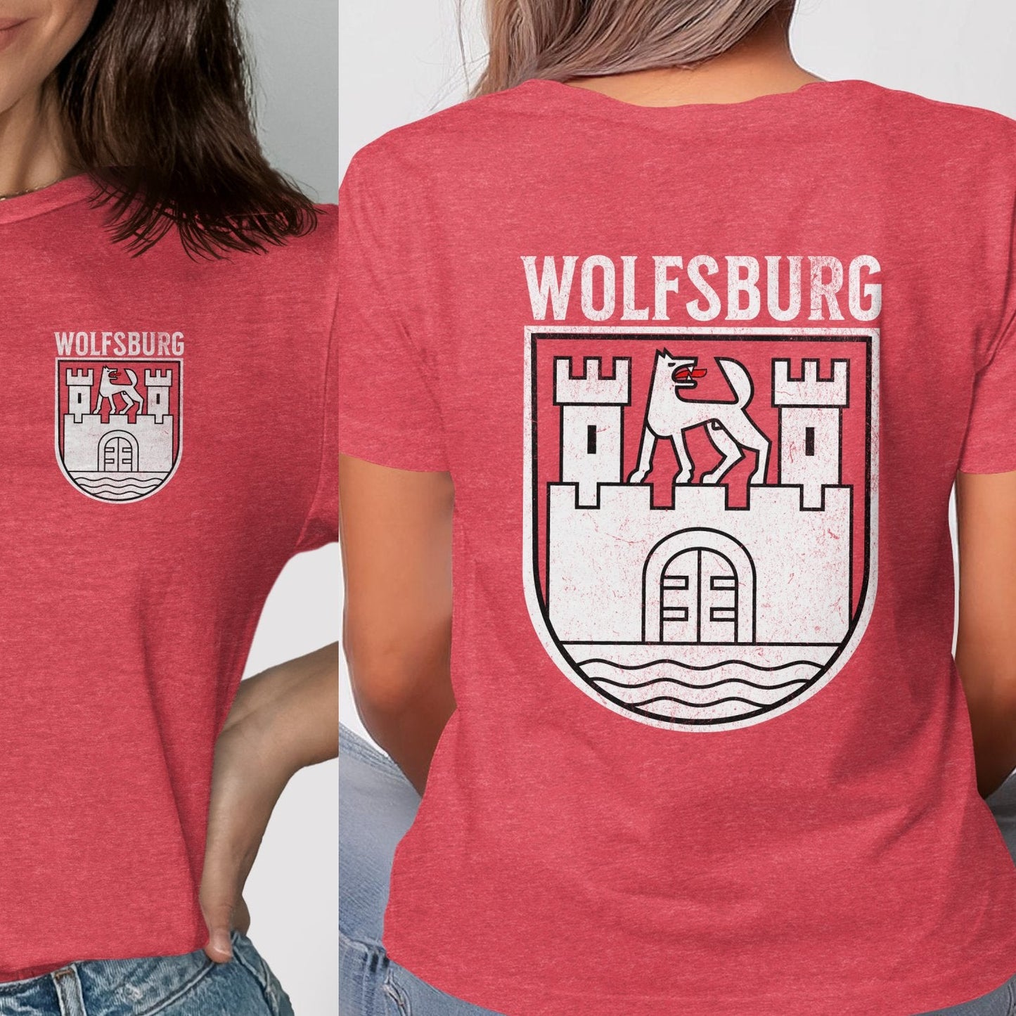 Wolfsburg Red Graphic Tee with Front and Back Design product type