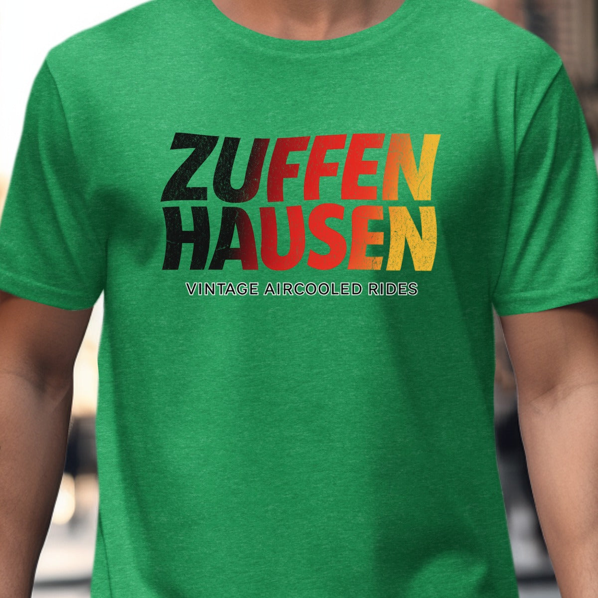 Zuffenhausen Vintage Aircooled Rides green shirt product type