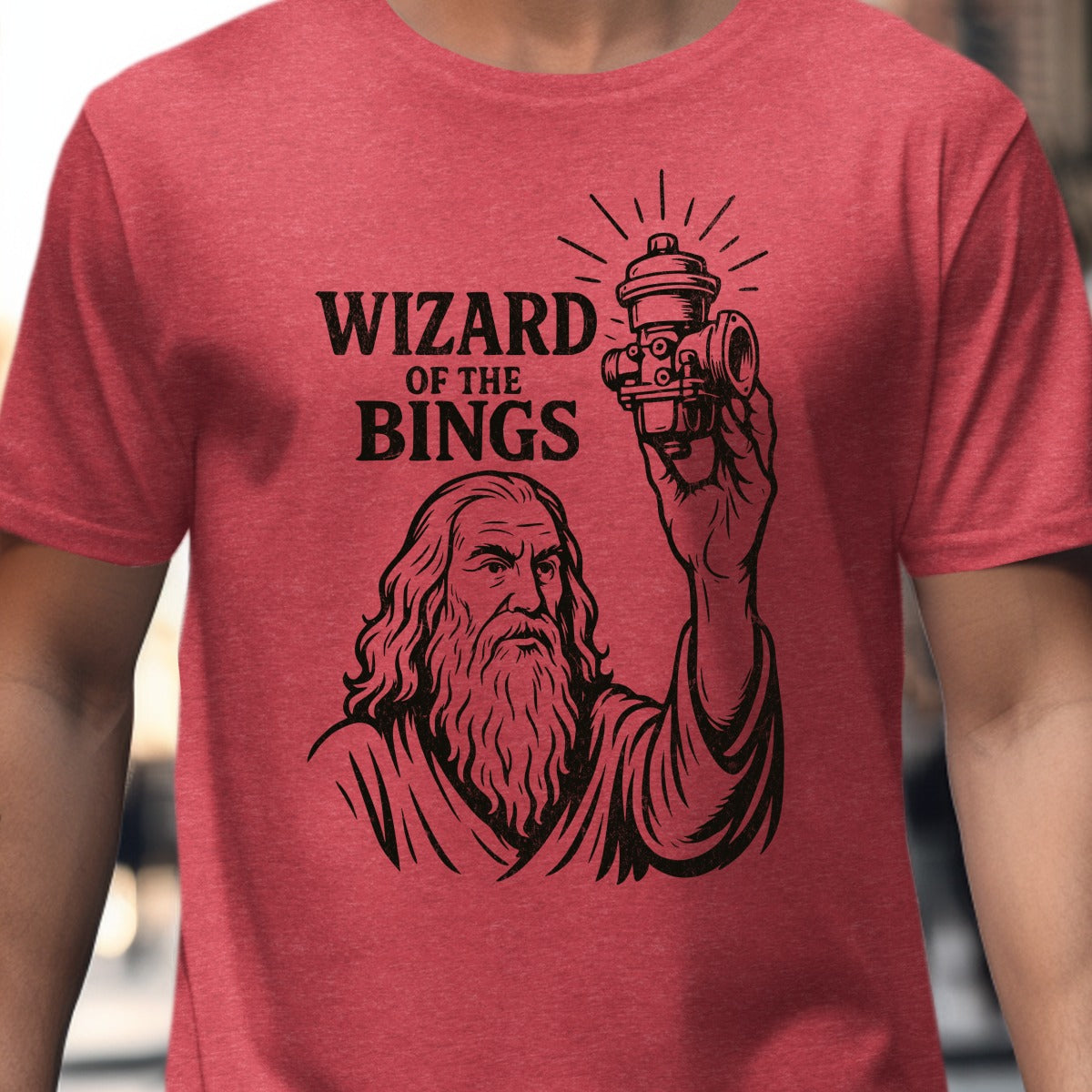 Wizard Holding Mechanical Object Design T-Shirt Product