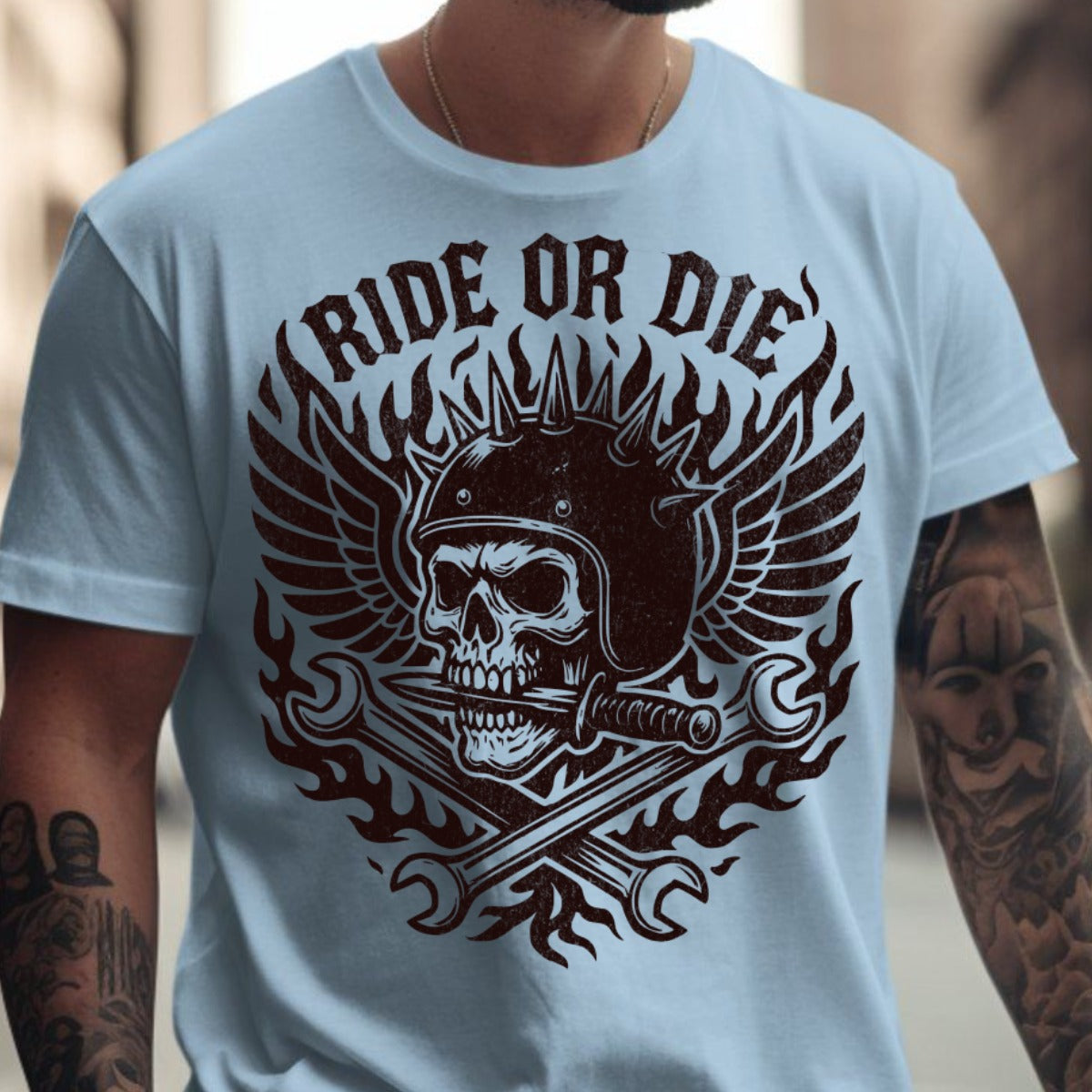 Ride or Die Skull with Crossed Wrenches T-shirt product