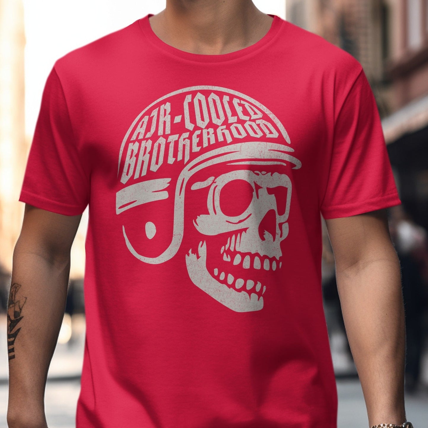 Air-Cooled Brotherhood Skull Graphic T-shirt product