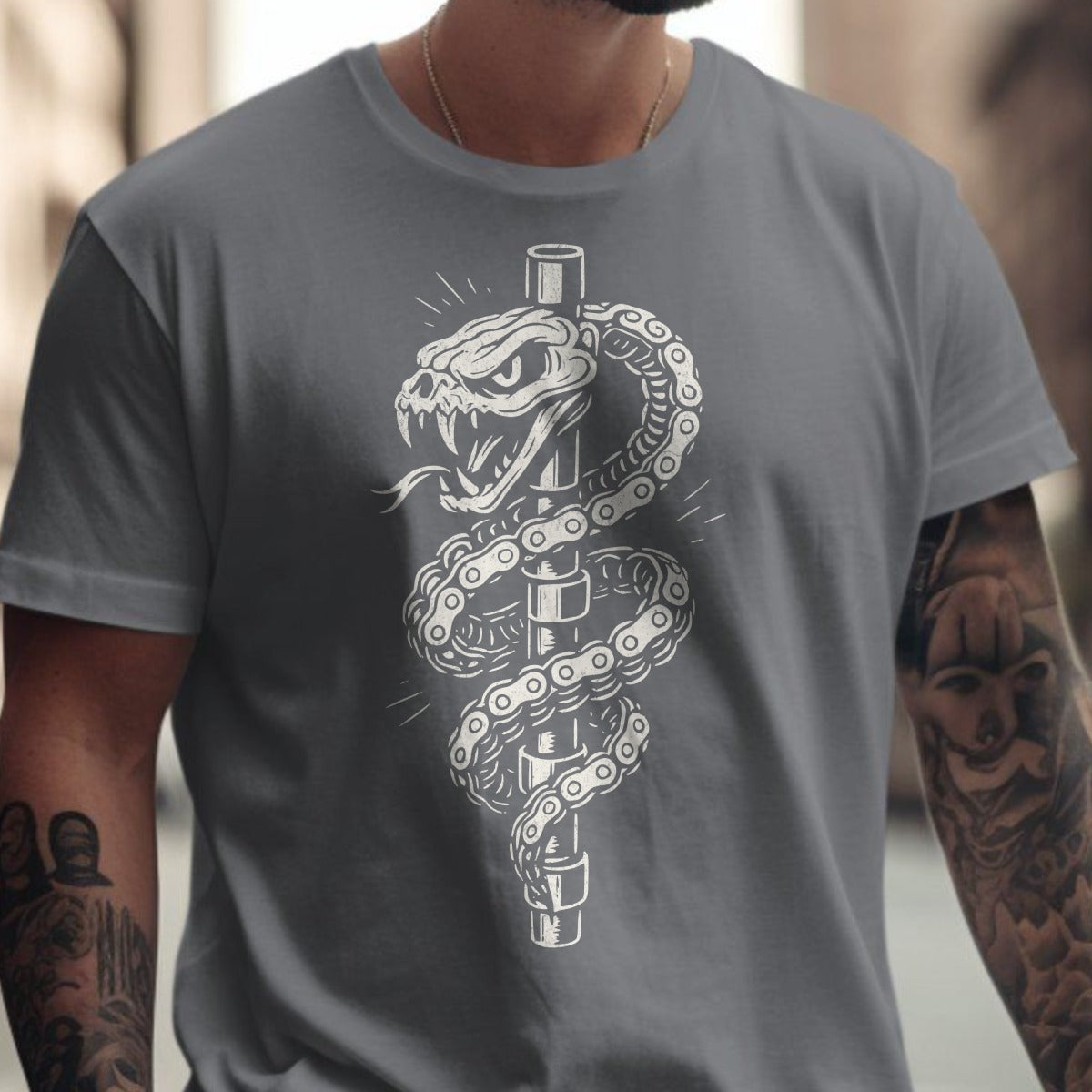 Menacing Snake Wrapped Around Pole T-Shirt product