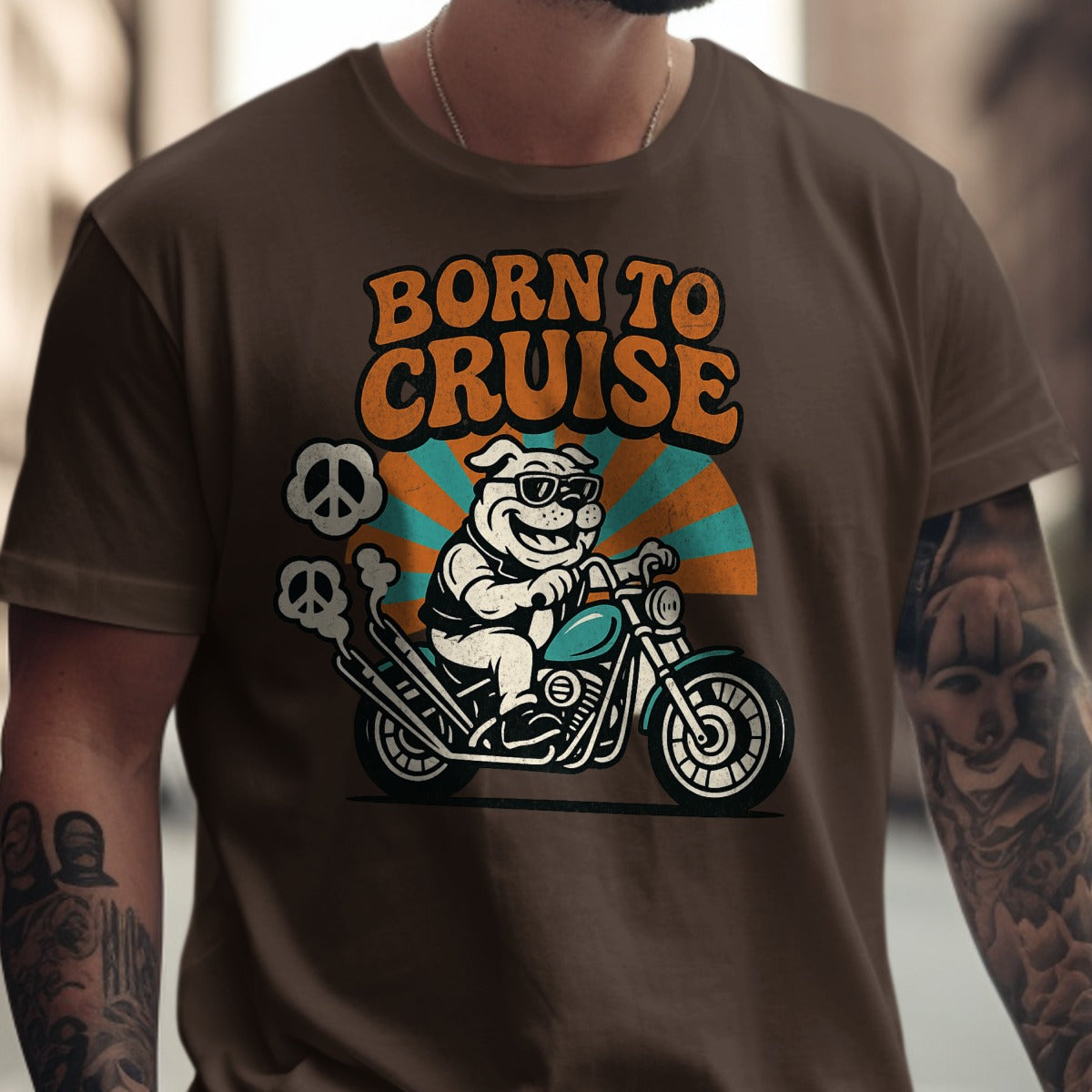 Born to Cruise Graphic Biker Dog Tee product type