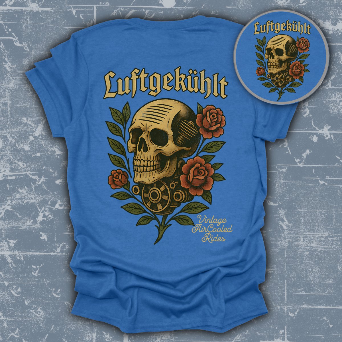 Luftgekühlt Skull and Roses Design T-Shirt product