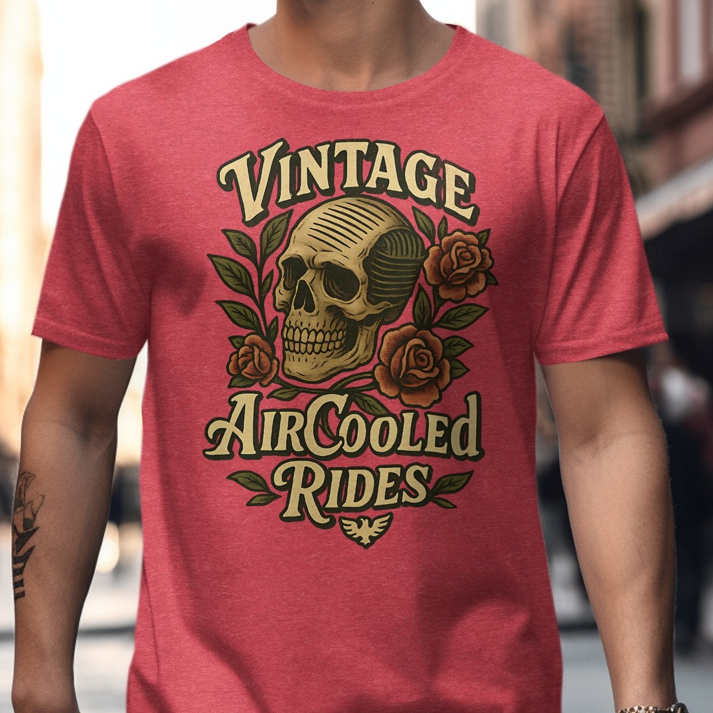 Vintage Air Cooled Rides Skull Print T-Shirt product