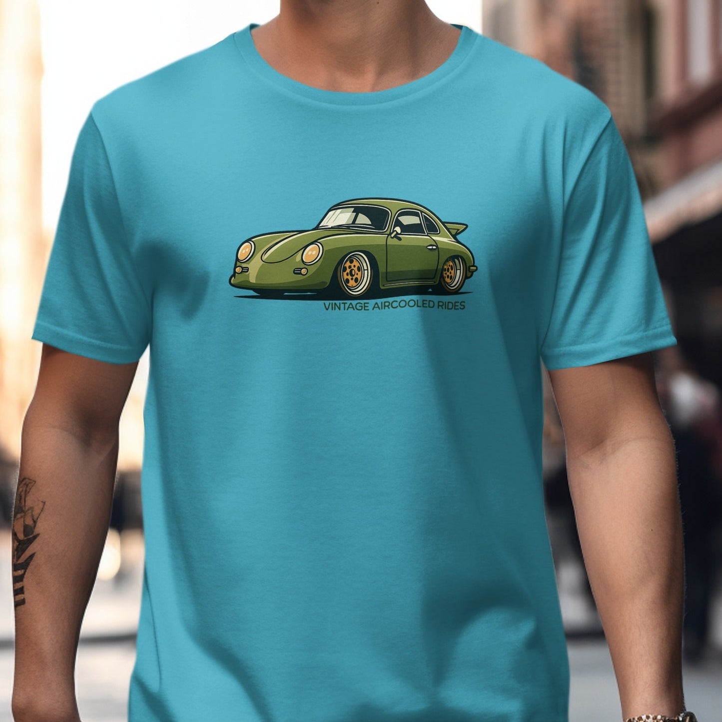 Vintage Aircooled Rides Graphic Teal T-Shirt product type