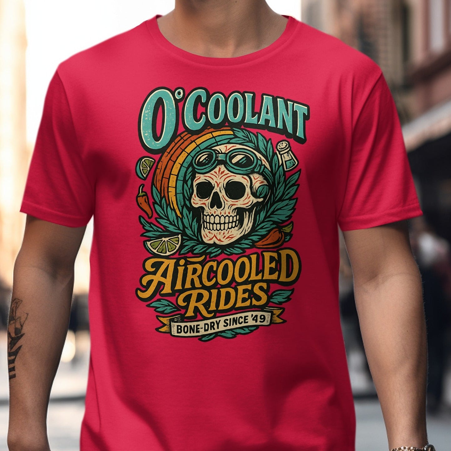 O Coolant Aircooled Rides Skull Art Graphic T-shirt product