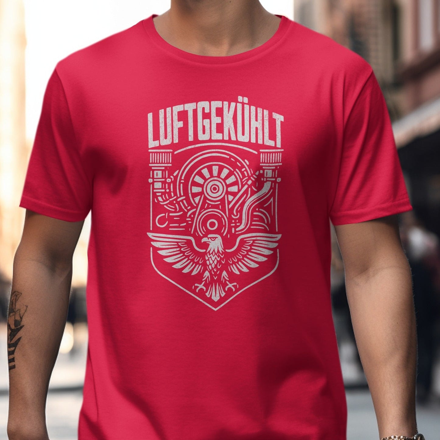 Luftgekühlt design with intricate graphic emblem product type
