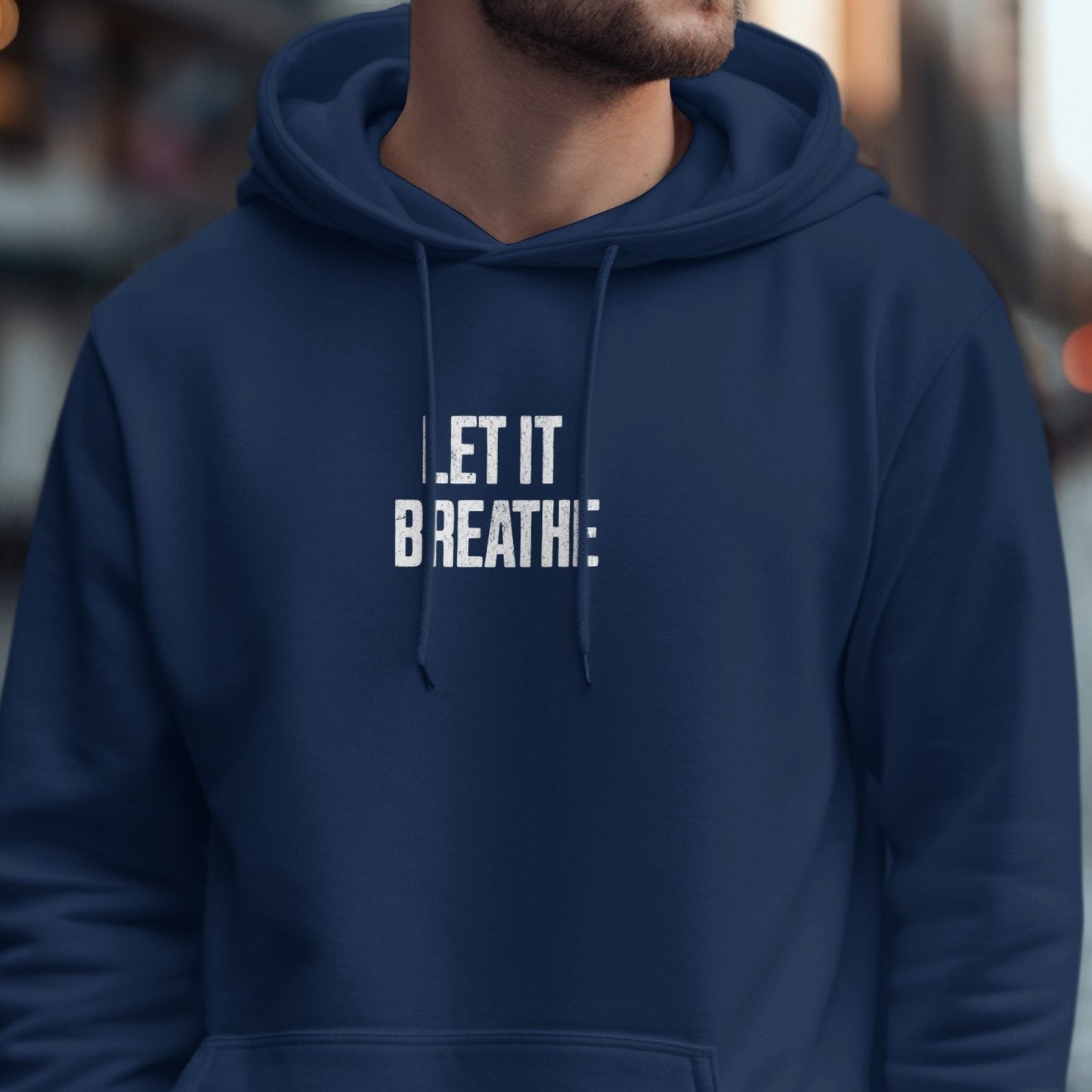 Let It Breathe Blue Graphic Hoodie product