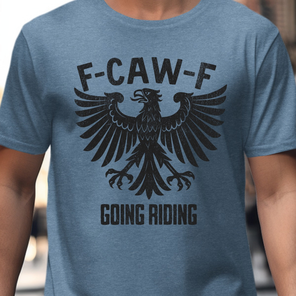 F-CAW-F Going Riding Bold Eagle Design T-shirt
