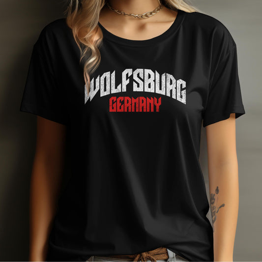 Wolfsburg Germany custom branded black t-shirt product