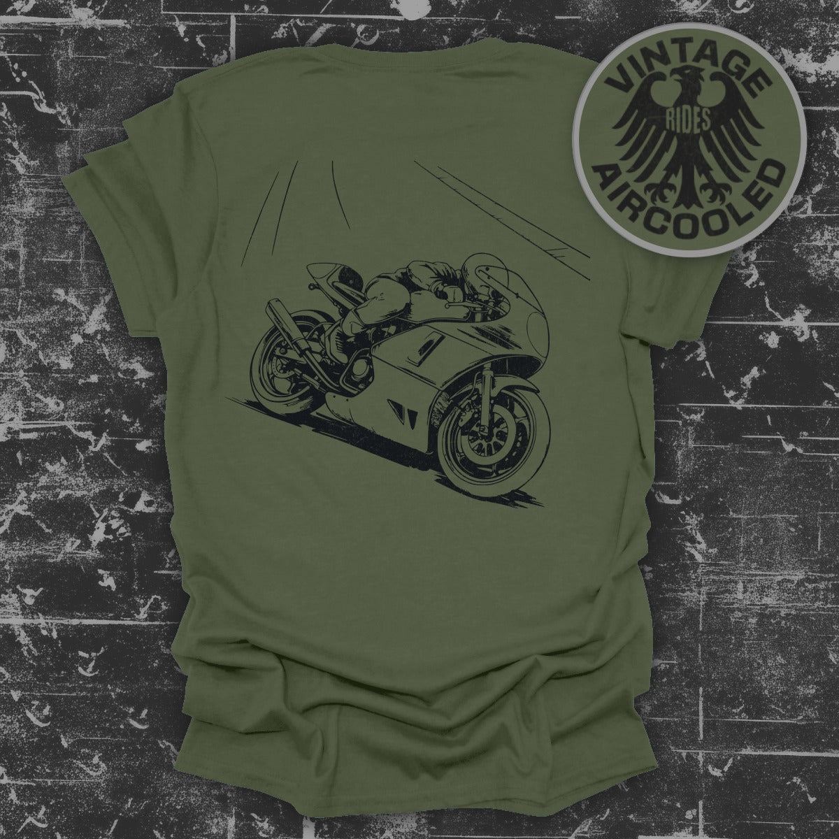 Vintage Motorcycle Graphic T Shirt Retro Ride product type