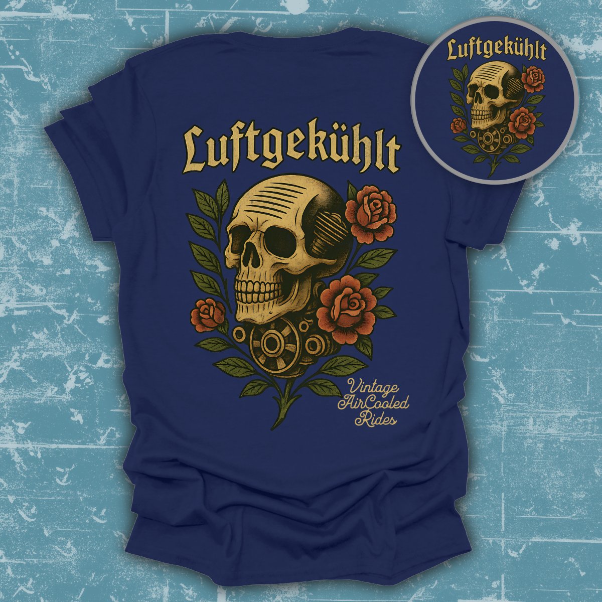 Vintage Luftgekühlt Skull Design Tee Shirt product type