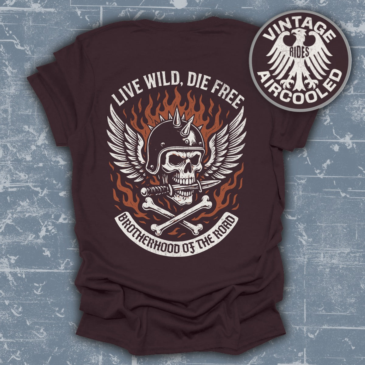 Live Wild Die Free Skull Graphic Vintage Rides product
