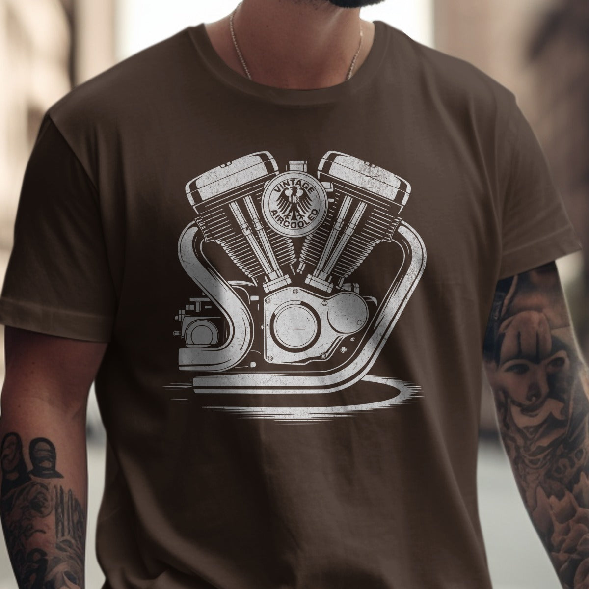 Vintage Motorcycle Engine Graphic T Shirt product type