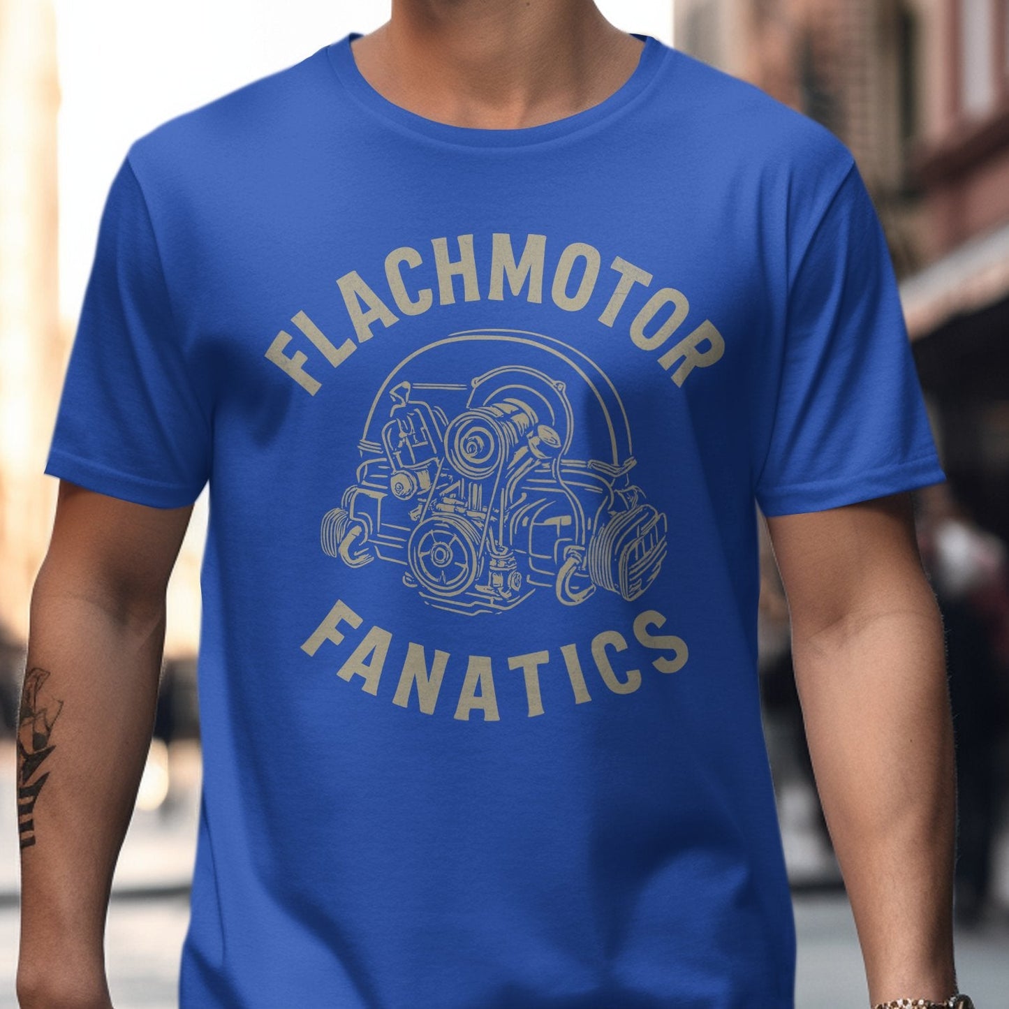 Flachmotor Fanatics Graphic Design T-Shirt product