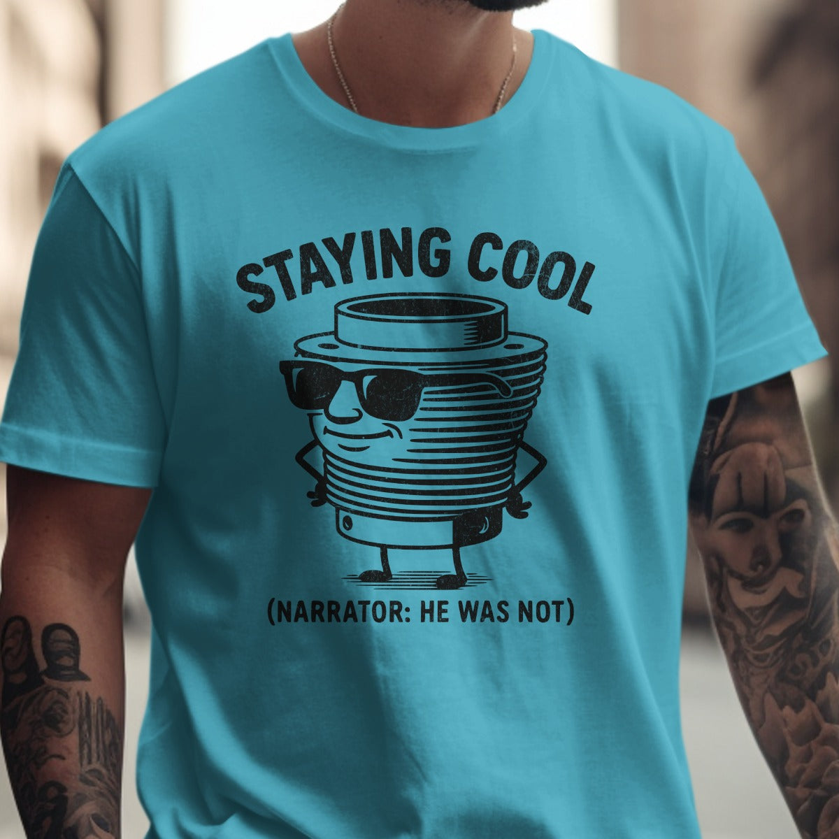 Staying Cool Funny Graphic Print T-shirt