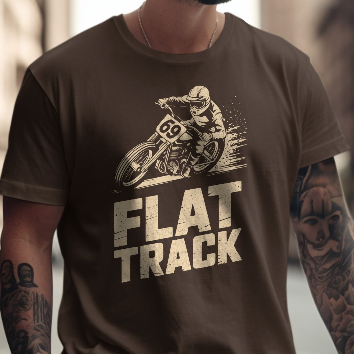 Flat Track Motorcycle Design T-Shirt product type