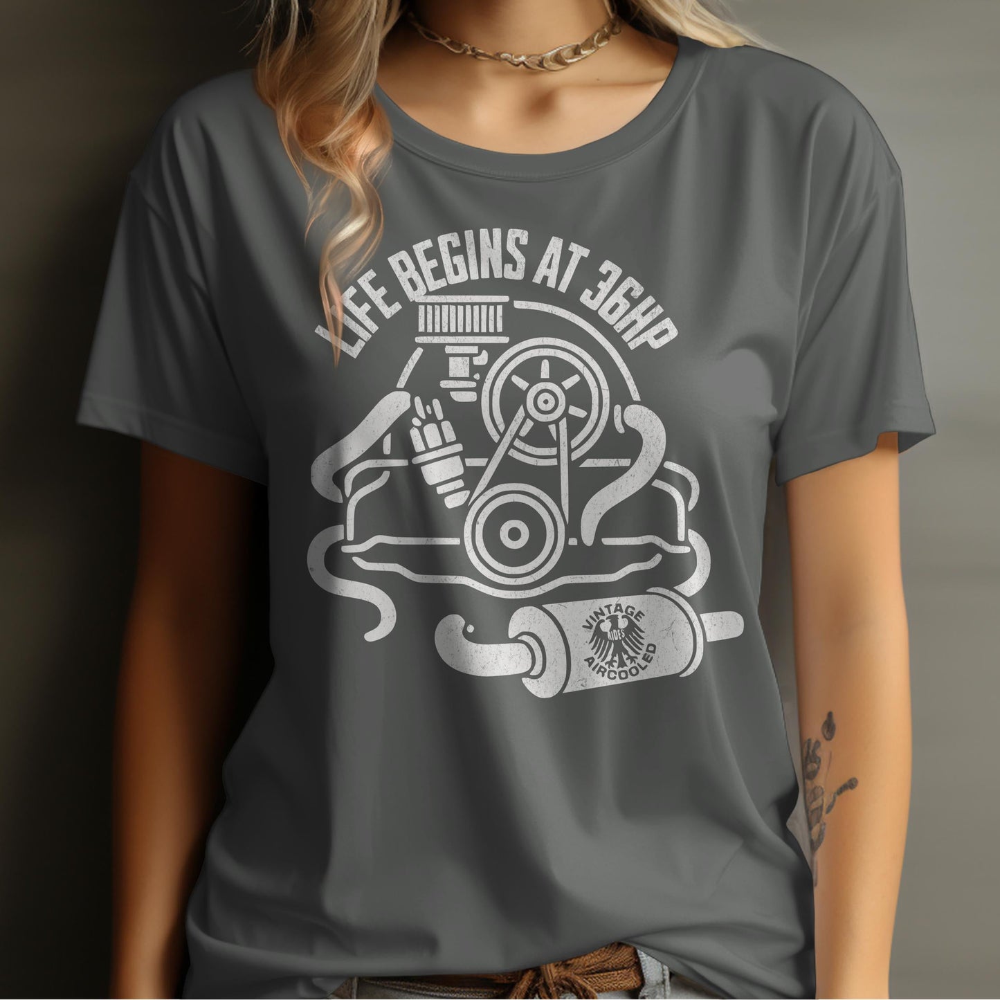 Life Begins at 36hp Printed Graphic T-Shirt product