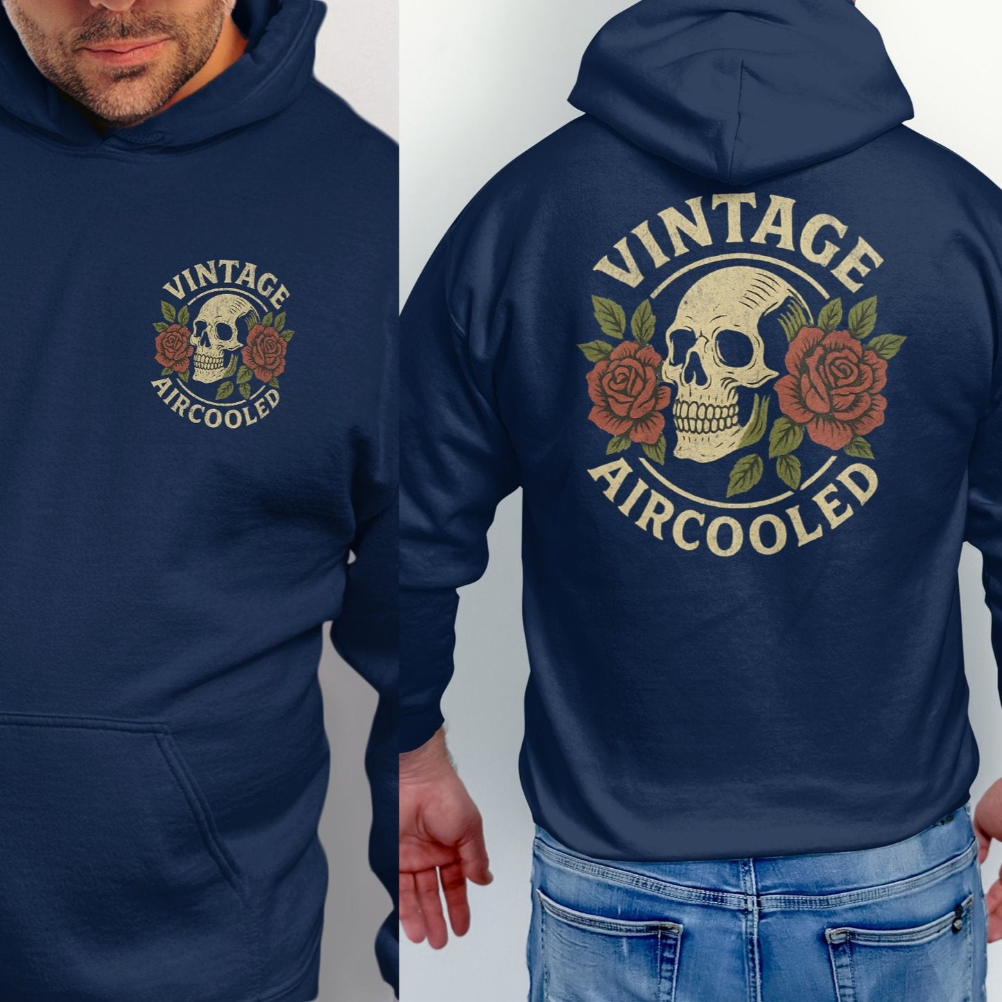 Vintage Aircooled Skull and Roses Hoodie product