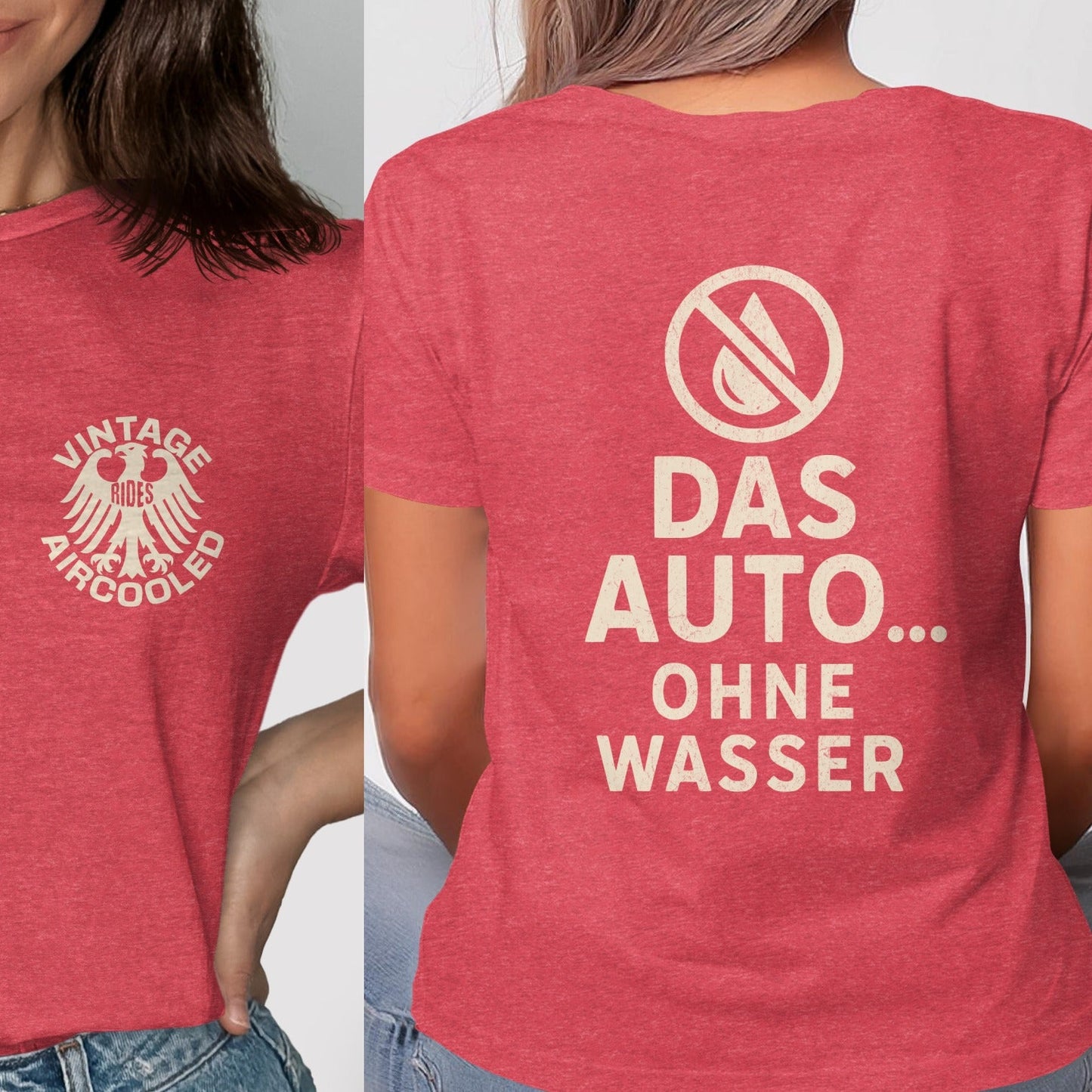 Vintage Aircooled Das Auto Ohne Wasser T-shirt