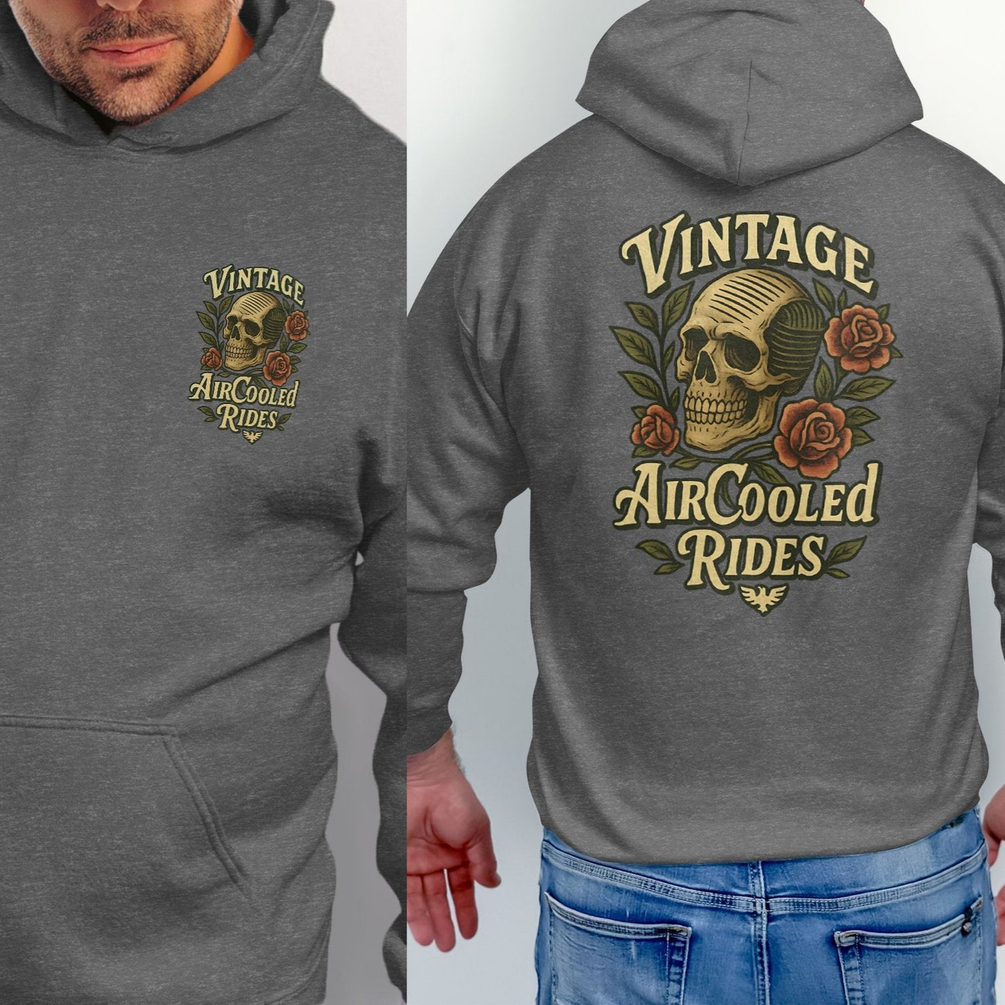 Vintage AirCooled Rides Skull Roses Hoodie product