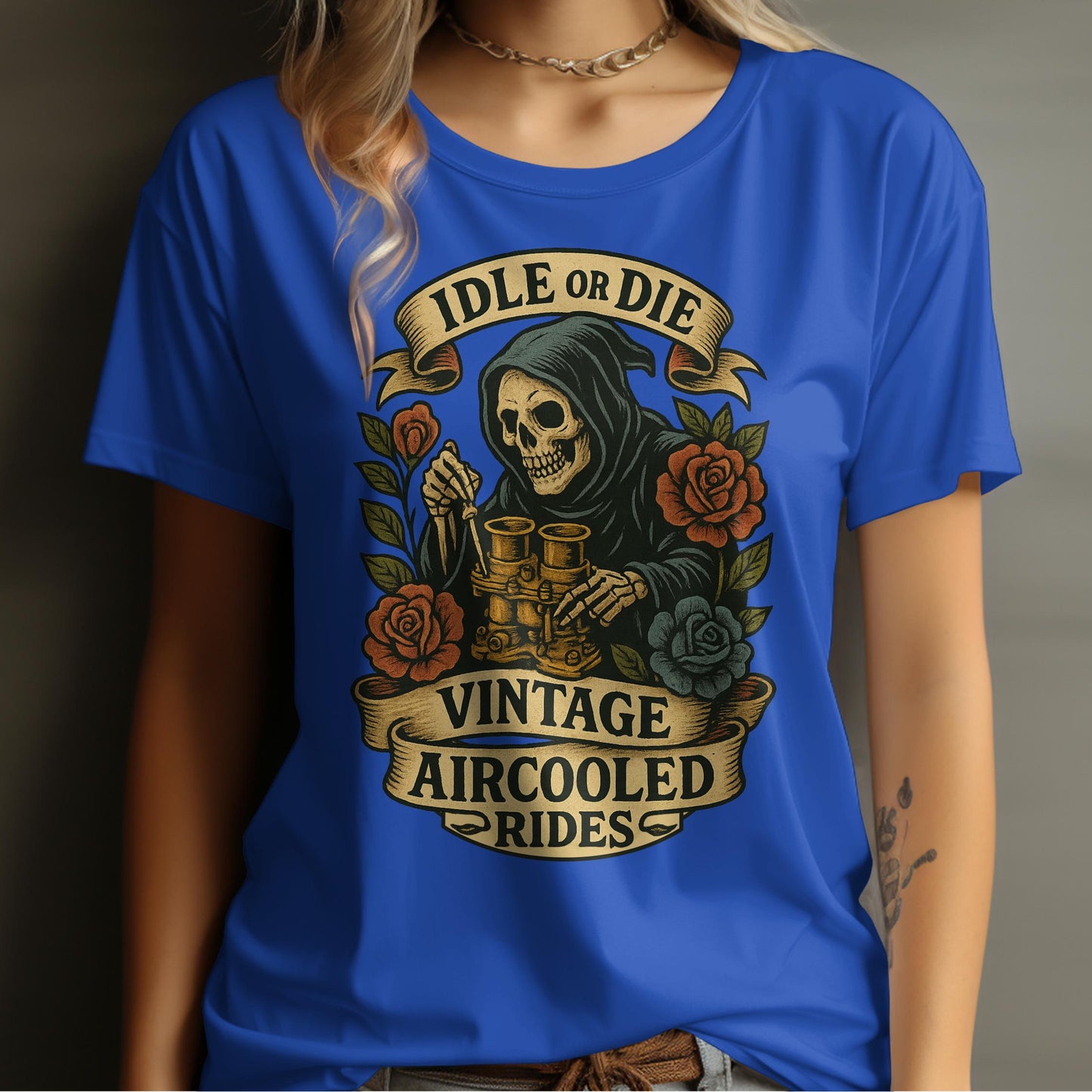 Idle or Die Vintage Aircooled Rides Graphic T-shirt product