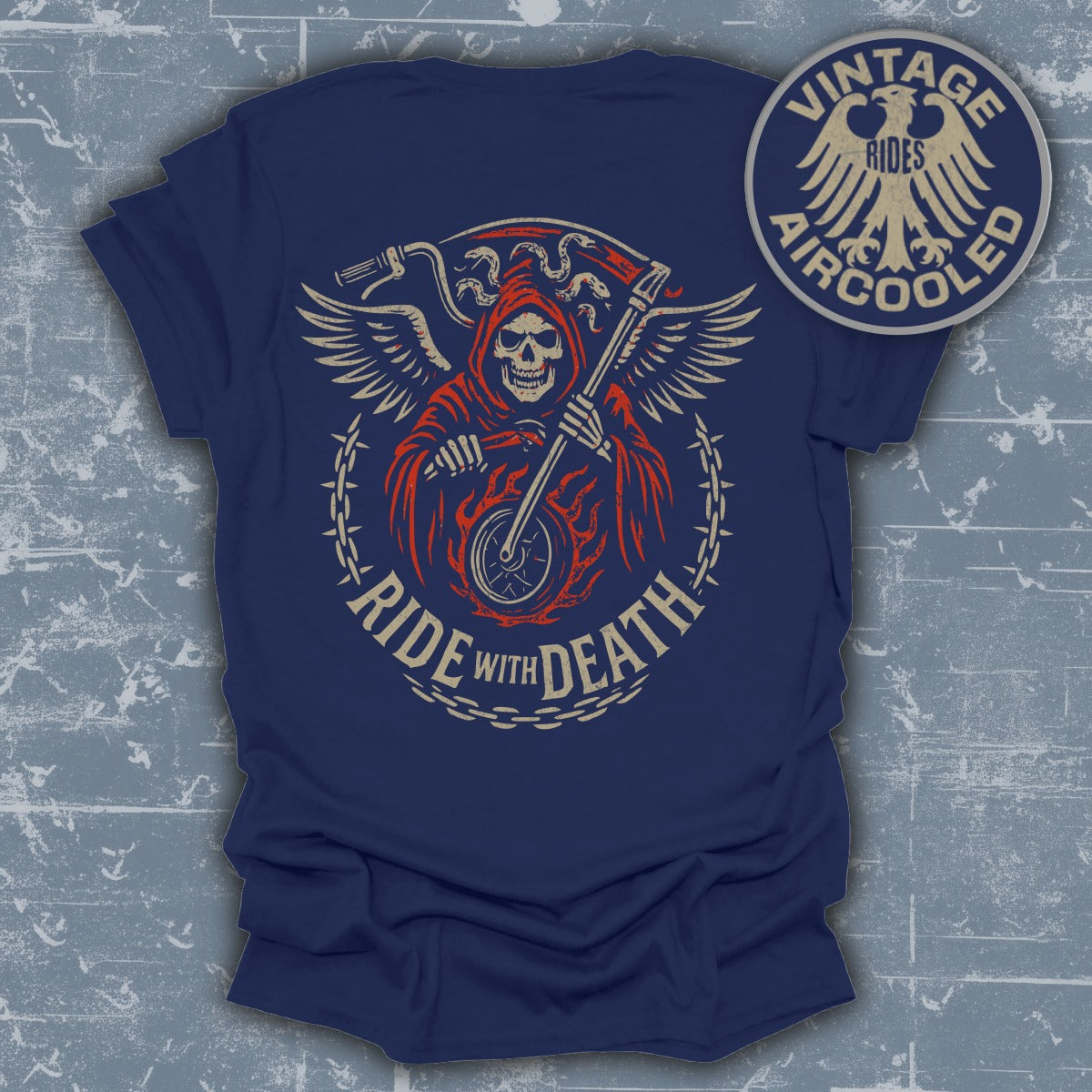 Ride with Death Graphic Vintage Rides T-Shirt product