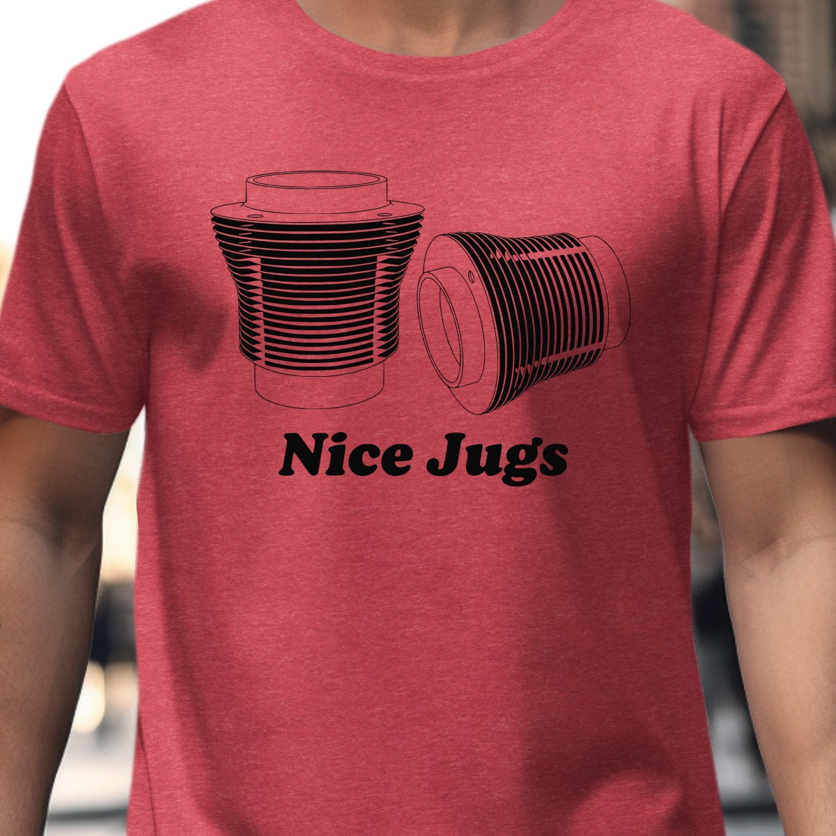 Nice Jugs Red Tee with Graphic Design product