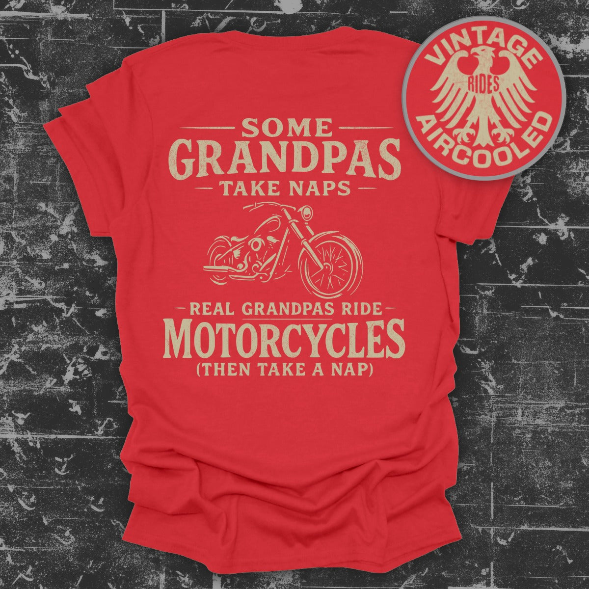 Humorous Motorcycle Themed Grandpa T-Shirt Product