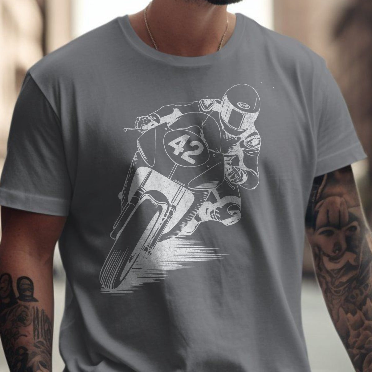 Motorbike Racer Graphic Print T-Shirt product