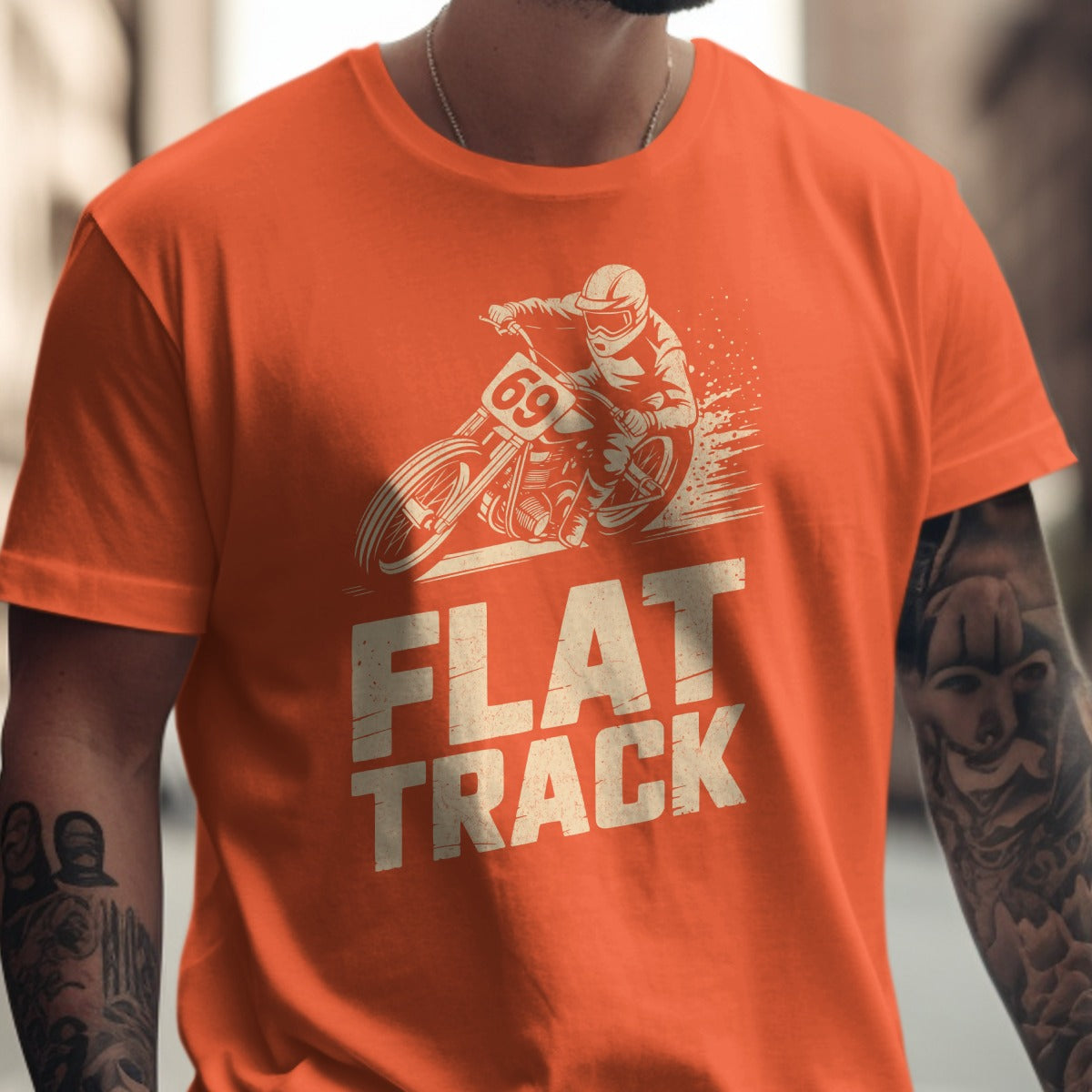 Flat Track Motorcycle Racer Graphic T-shirt product