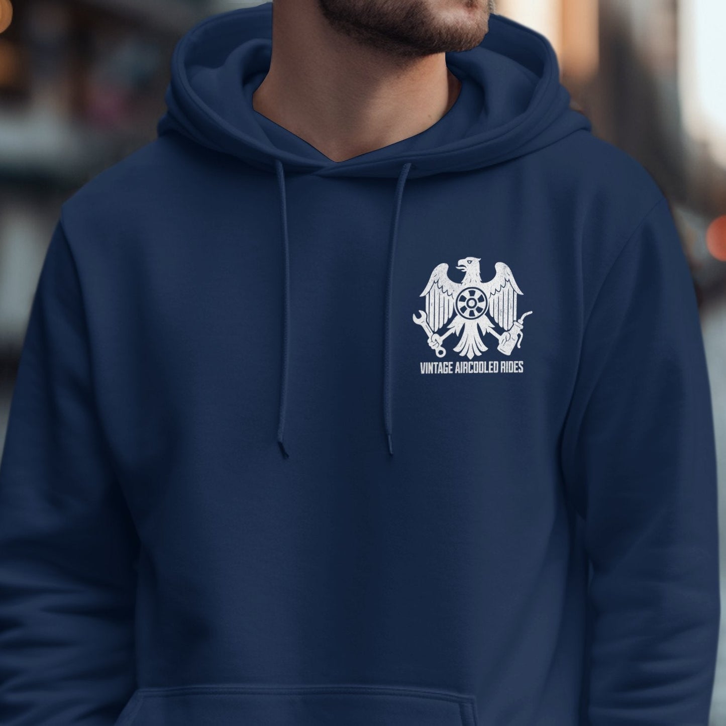 Vintage Aircooled Rides Navy Blue Hoodie product type