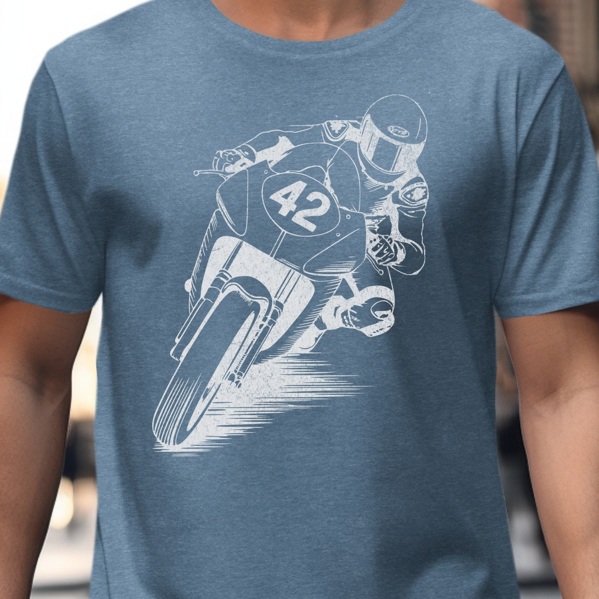 Motorcycle Racer with Number 42 Graphic T-Shirt Product