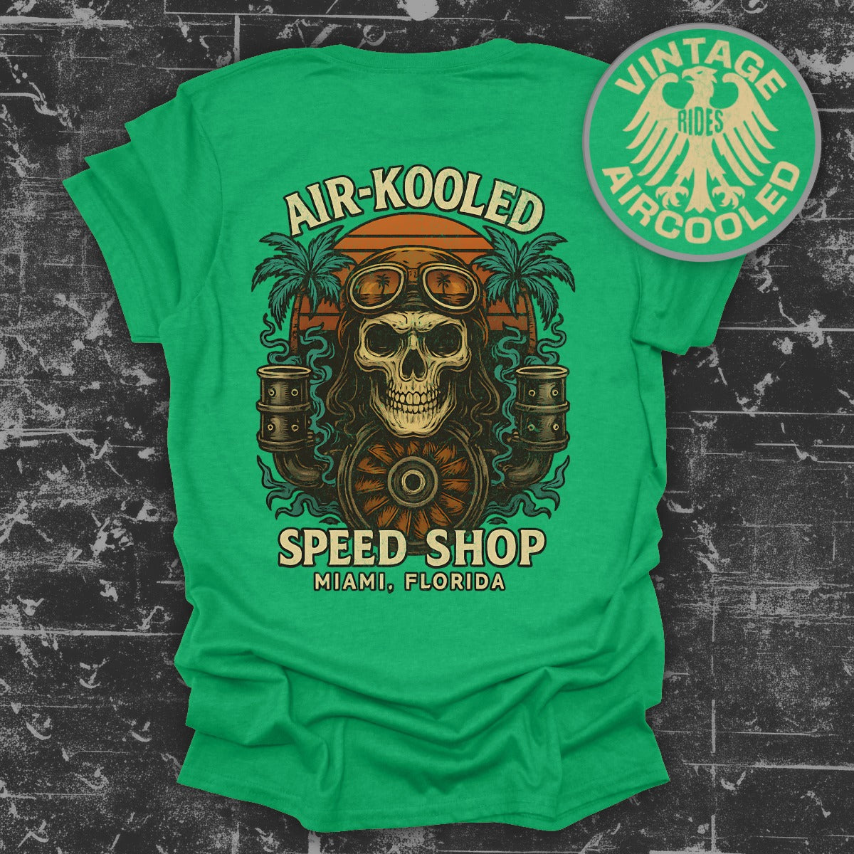 Air-Kooled Speed Shop Skull Design T-Shirt product