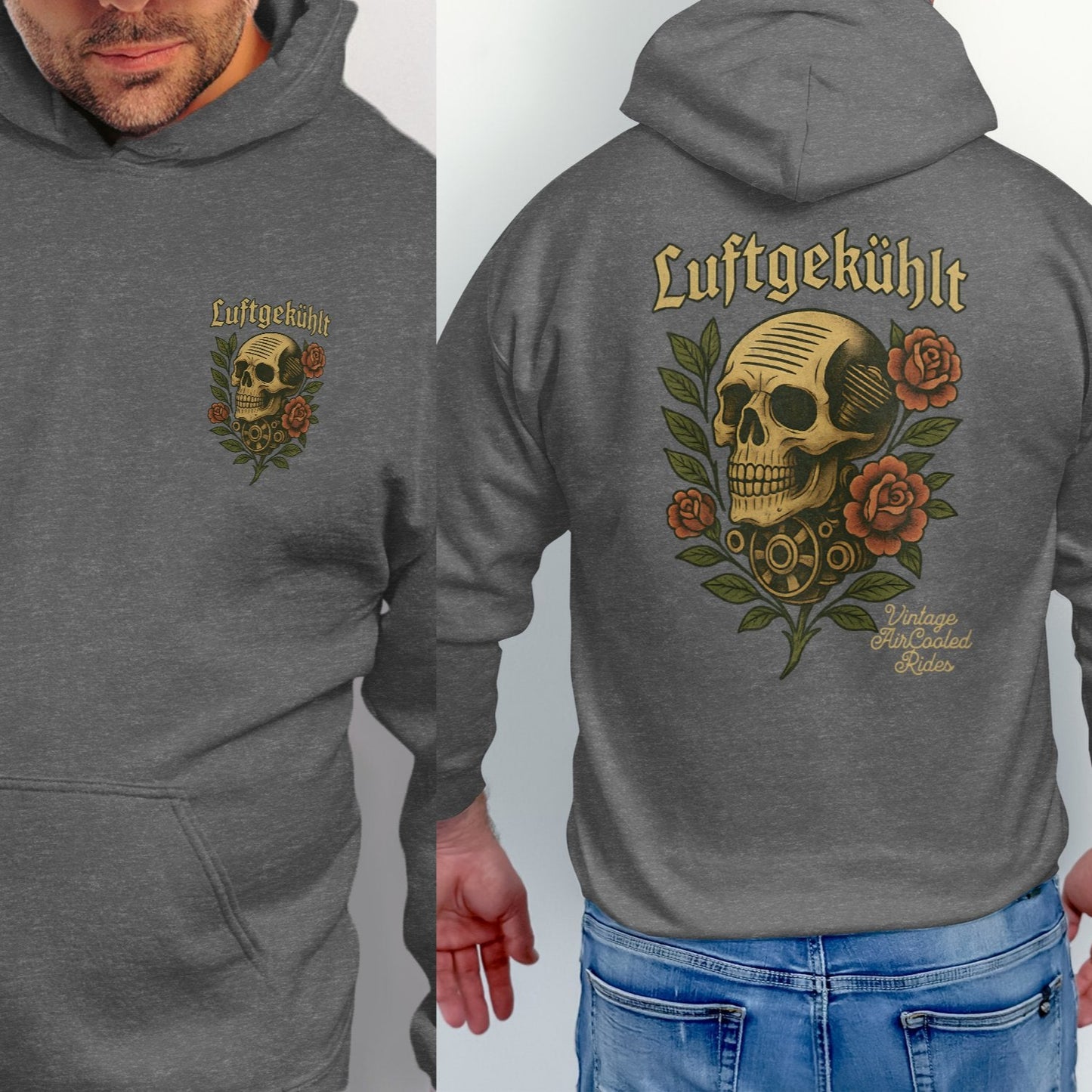 Vintage Luftgekuhlt Skull and Roses Hoodie product