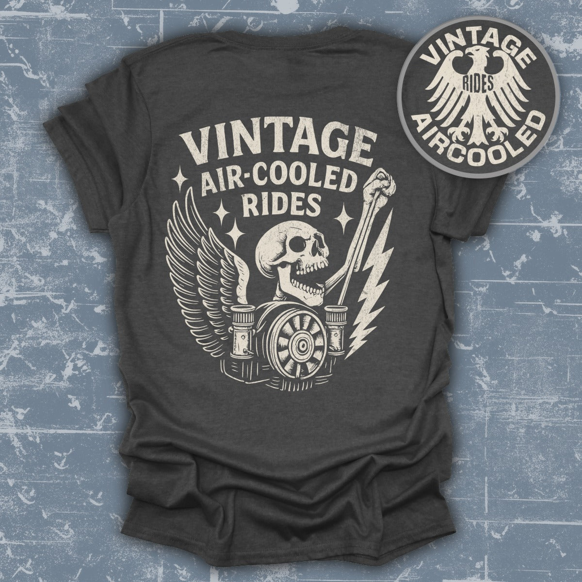 Vintage Air-Cooled Rides Skull Wings T-shirt product