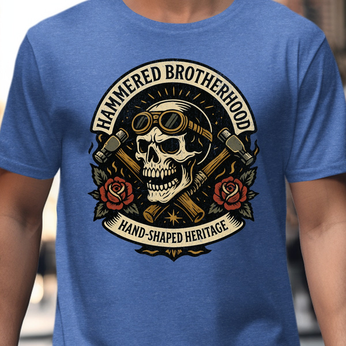 Hammered Brotherhood Skull Graphic Tee Shirt product type