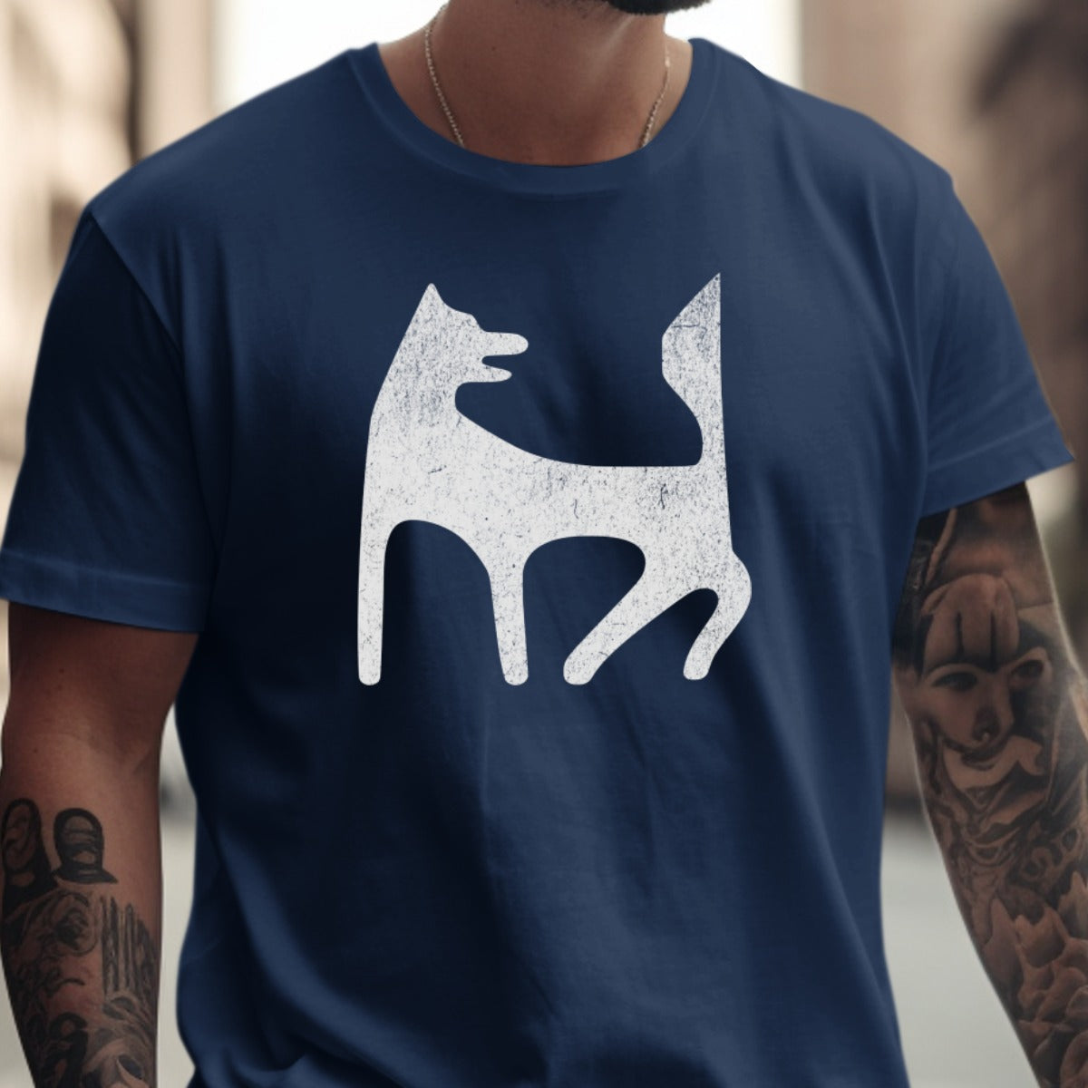 Abstract Canine Design Blue Casual T-shirt product