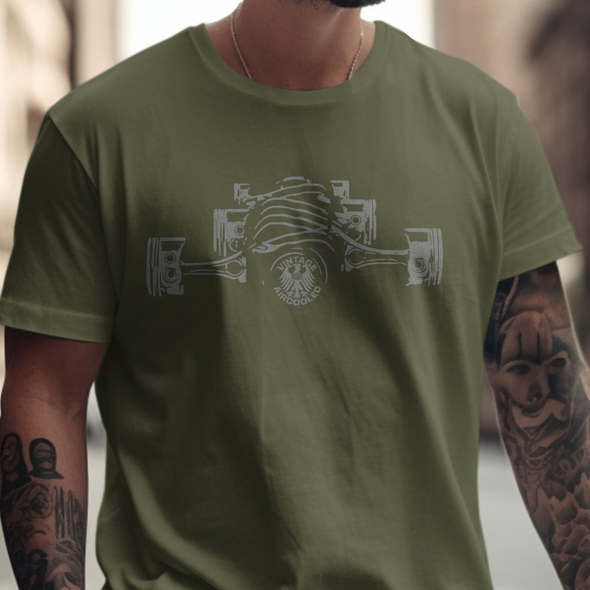 Vintage Car Engine Graphic Print T-Shirt product type