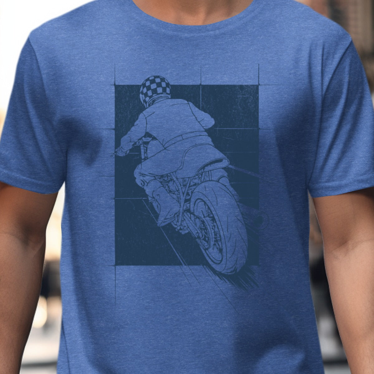Rider Illustration Blue Graphic Tee product