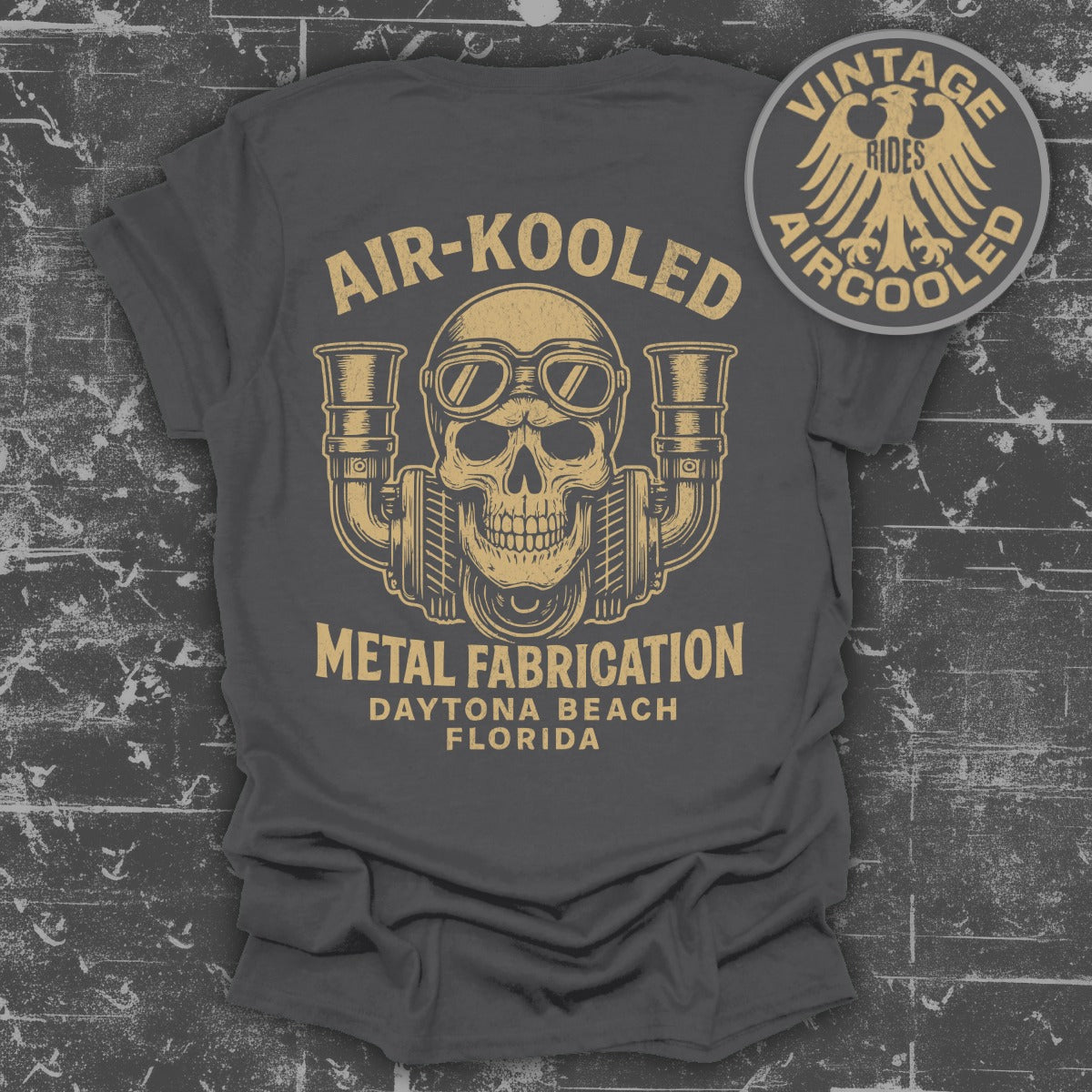 Air-Kooled Vintage Rides Skull Graphic T-Shirt product