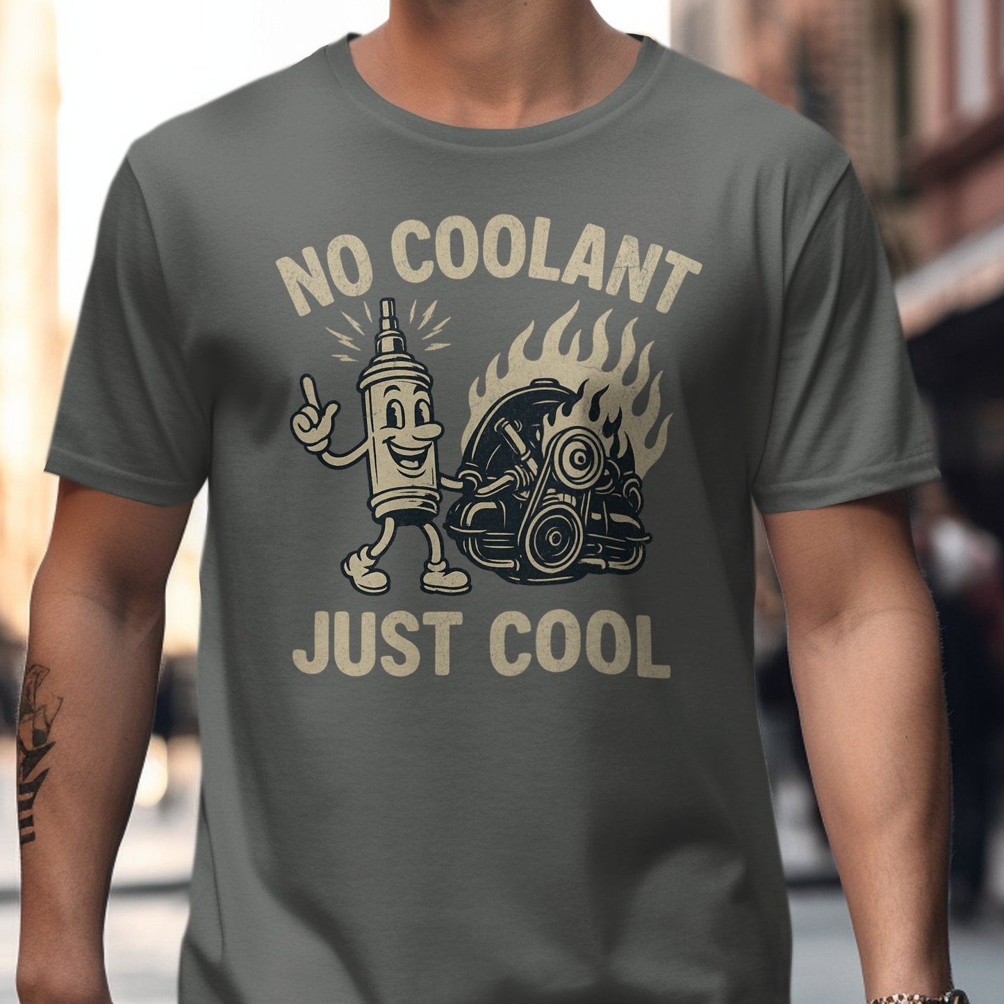 No Coolant Just Cool Graphic Novelty Tee Shirt product