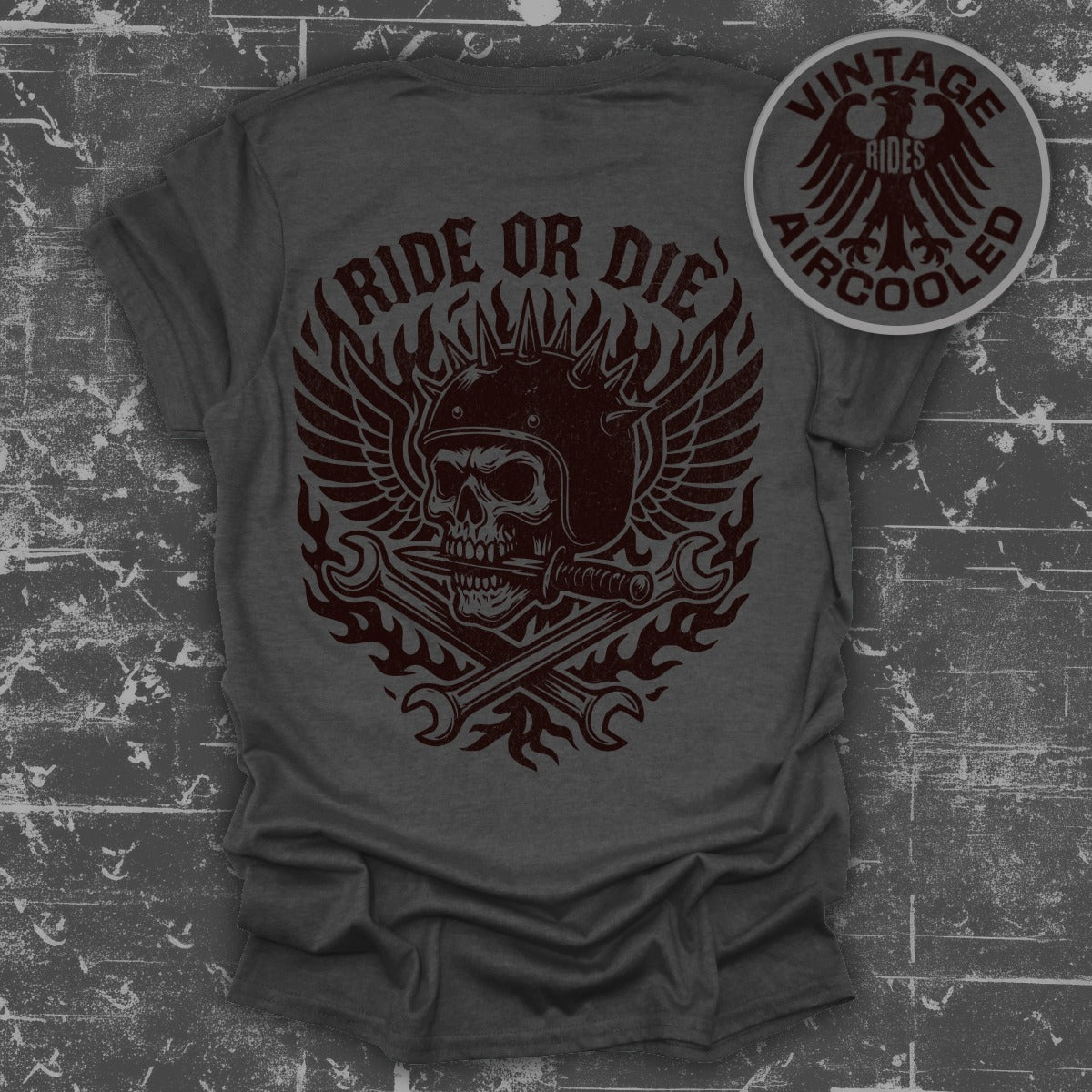 Ride or Die Vintage Aircooled Skull T-shirt product