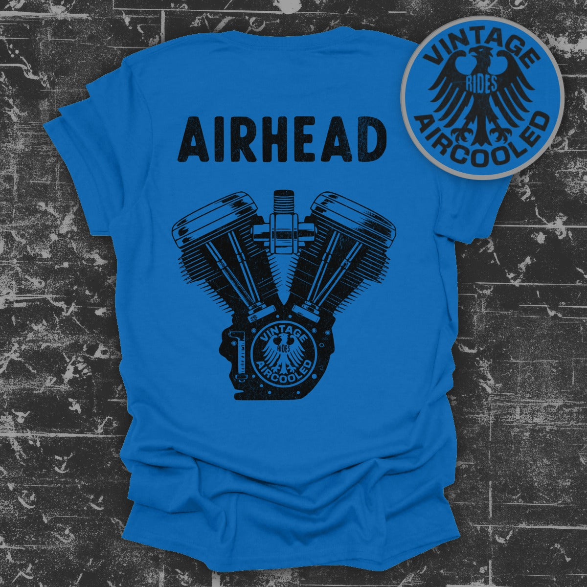 Vintage Rides Airhead Engine Printed T-Shirt product type