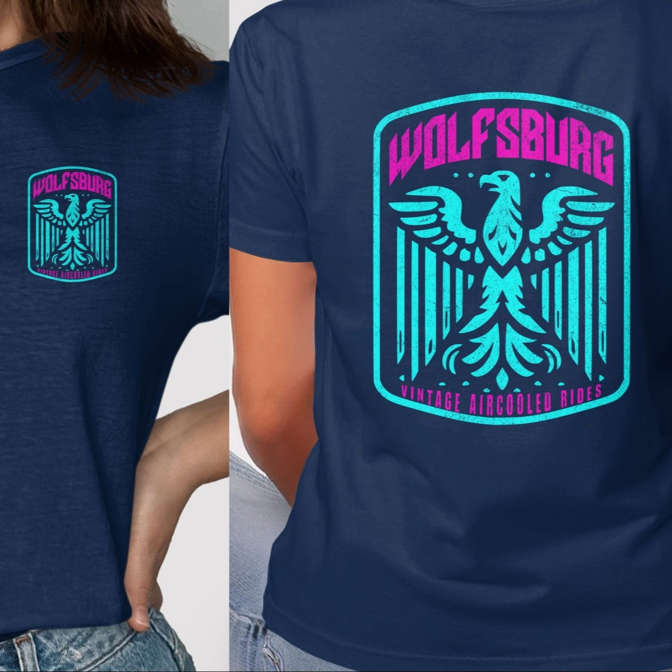 Wolfsburg Vintage Aircooled Rides Eagle design T-shirt product