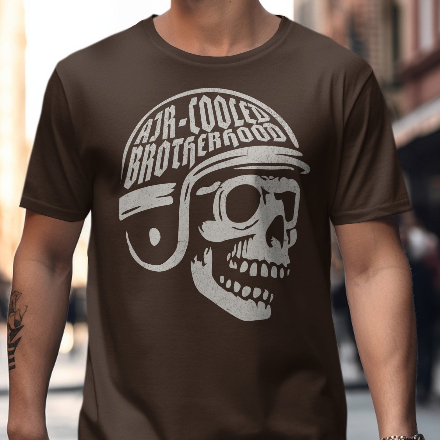 Air Cooled Brotherhood Skull Graphic T-Shirt product