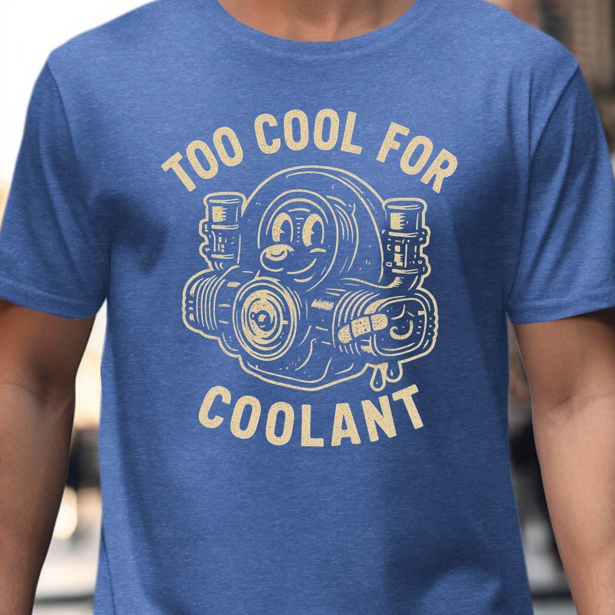 Too Cool For Coolant Graphic Blue T-shirt product type